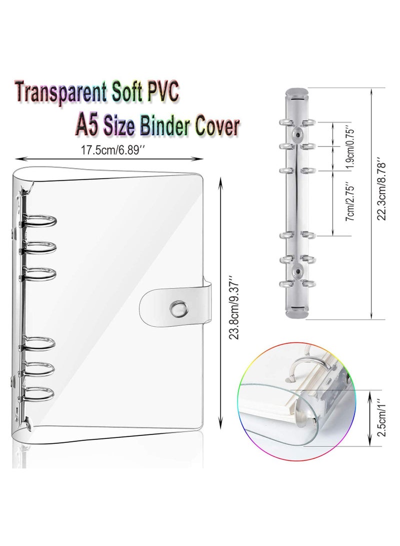 phomemo 2 PCS A5 Rainbow Soft PVC Notebook Binder, Refillable Paper PVC Binder, Loose Leaf Personal Planner Binder, Clear Soft PVC Notebook Cover  - Image 2