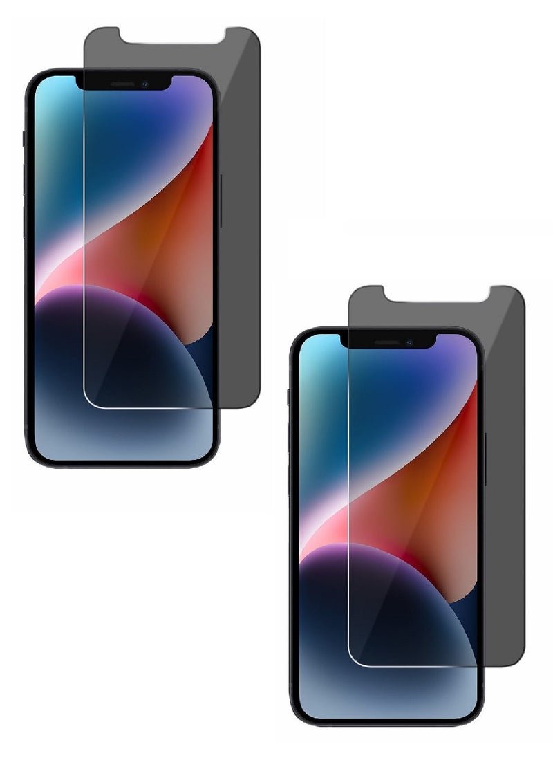 we3 2 Pieces Tempered Glass Screen Protector Anti-Spy Privacy Designed For iPhone 14 Full Glue Edge to Edge Full Screen Coverage And Bubble Free  - Image 1