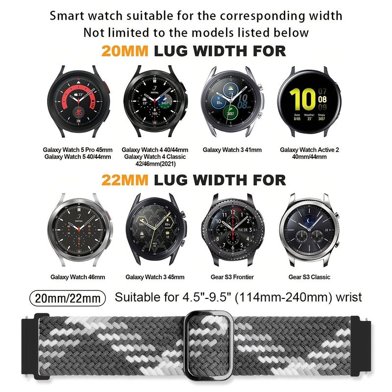 20mm Beige Braided Elastic Nylon Solo Loop Watch Band Quick Release Adjustable Sport Replacement Wristband For Men Women - Image 2