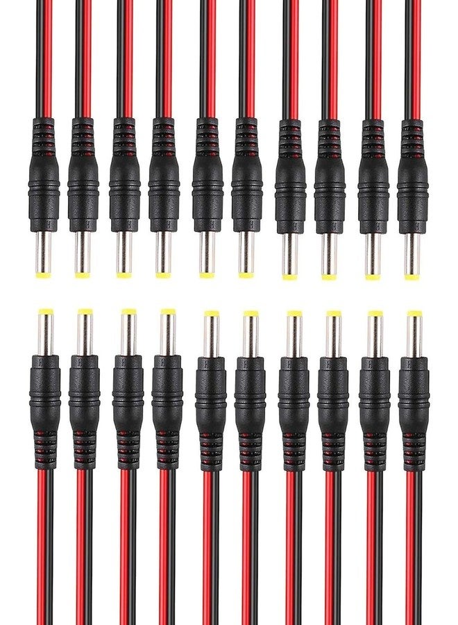 ELECTRA ZONE Premium DC Connector Cable Wire Set Of 20, Black and Red, Gold-Plated Tips - Image 1
