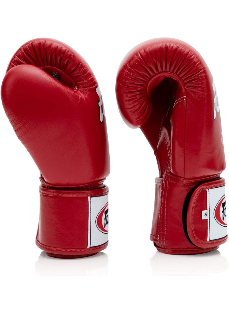 فيرتكس قفازات الملاكمة Fairtex BGV1، وزن 14 أونصة، لون أحمر - قفازات تدريب فاخرة من الجلد للملاكمة التايلاندية والملاكمة. - Image 2