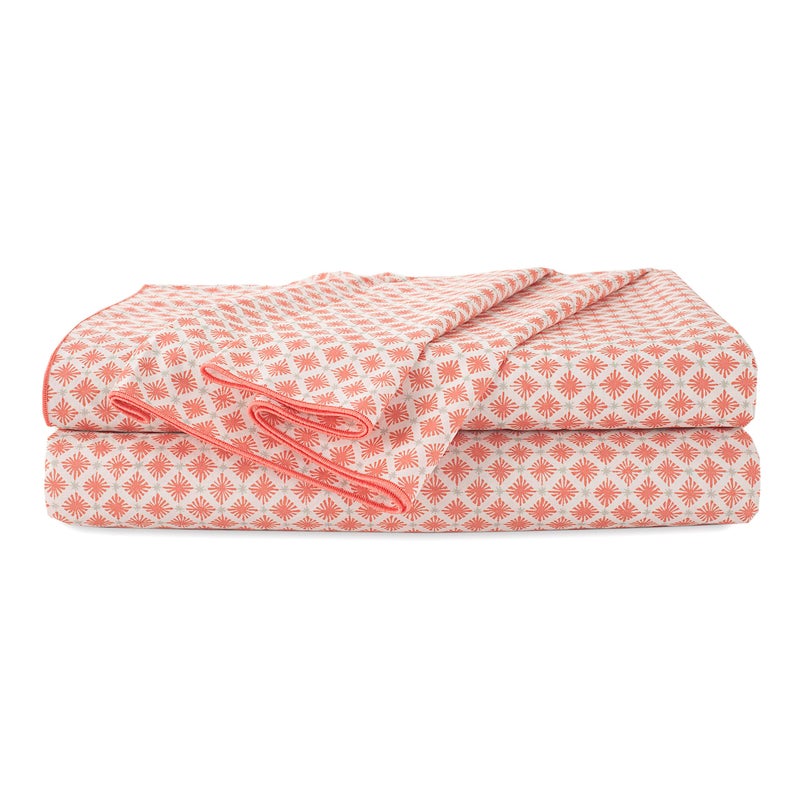 Martex 4-Piece EcoPure Queen Size Sheet Set | 100% Organic Cotton Sheets | Comfort Washed Sheets | Cooling | Deep Pocket Bed Sheets | GOTS Certified | Orange - Image 1