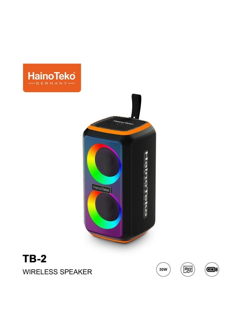 Haino Teko TB-2 Wireless Portable Bluetooth Speaker – Powerful Stereo Sound, Deep Bass, Long Battery Life, Compact Design with Hands-Free Calling, Compatible with Smartphones, Tablets & Laptops - Image 1