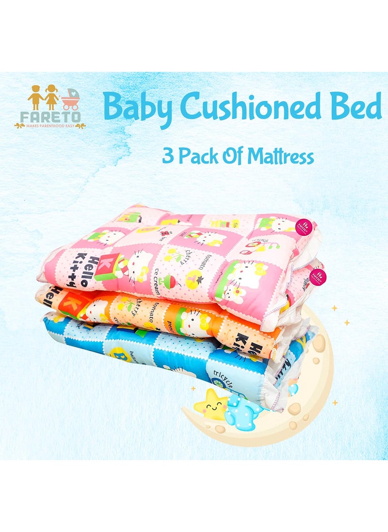 FARETO Fareto Cotton Baby Cradle Bed Sleeping Mat Multi Purpose Cushioned Bed Pack of 301 YearsL29Ins B22 Ins  - Image 2
