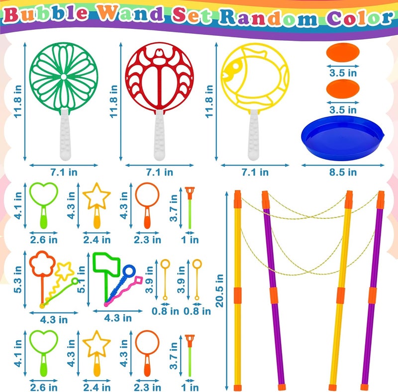 iShyan Giant Bubble Wand Kit, 24 Pcs Big Bubble Wands Set with Tray Funny Bubble Maker for Kids Summer Outdoor Birthday Party Favors Gifts - Image 2