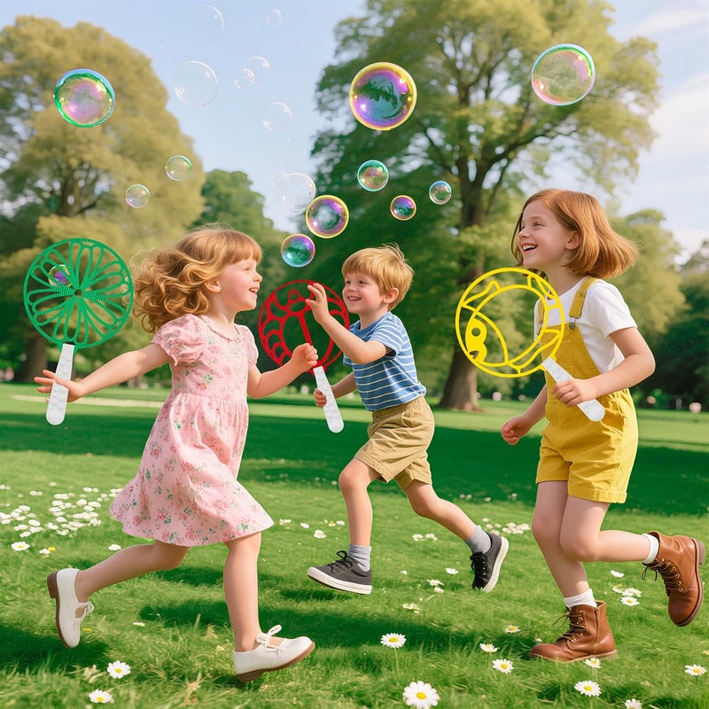 iShyan Giant Bubble Wand Kit, 24 Pcs Big Bubble Wands Set with Tray Funny Bubble Maker for Kids Summer Outdoor Birthday Party Favors Gifts - Image 4