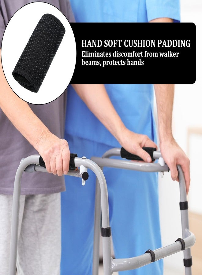 Xyembu Walker Handle Cushions, 2 Packs Non-Slip Comfortable Cushion Padding, Black Walker Grips, Walker Padded Hand Grip Covers for Folding Walker Handle, Elderly Grippers Rollator Handle - Image 3