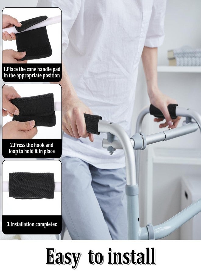 Xyembu Walker Handle Cushions, 2 Packs Non-Slip Comfortable Cushion Padding, Black Walker Grips, Walker Padded Hand Grip Covers for Folding Walker Handle, Elderly Grippers Rollator Handle - Image 5