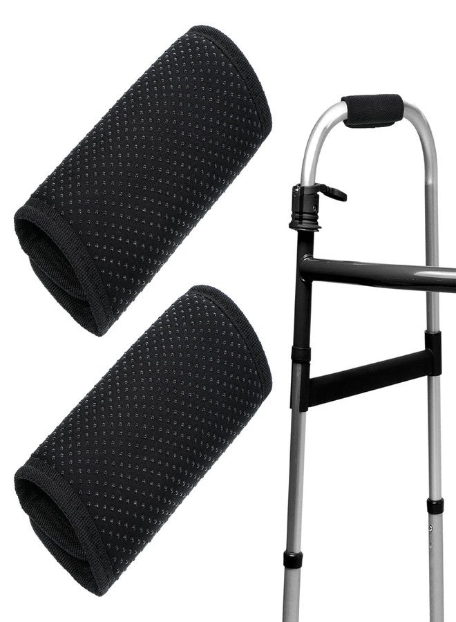 Xyembu Walker Handle Cushions, 2 Packs Non-Slip Comfortable Cushion Padding, Black Walker Grips, Walker Padded Hand Grip Covers for Folding Walker Handle, Elderly Grippers Rollator Handle - Image 1