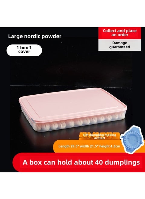 Wholesale New Large Refrigerator Storage Box Multi-layer With Lid Quick-frozen Pp Dumpling Box Dumpling Tray Fresh-keeping Box-Specifications:Large 1 Box 1 Cover (stackable)-Color:Nordic Blue