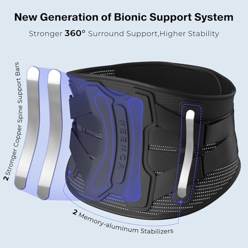 NEENCA Back Brace for Lower Back Pain Relief with Bionic Support System, Lumbar Support Belt for Women&Men with Lumbar Pad, Breathable 3D Knit Fabric for Herniated Disc, Sciatica, Scoliosis... -Black - Image 3