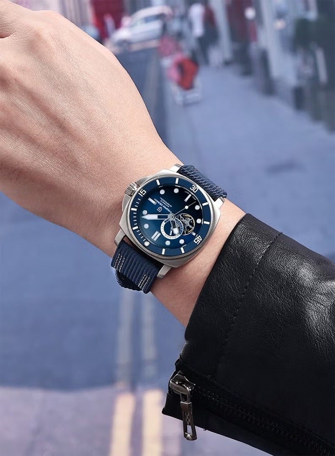 باغاني ديزاين أزياء الرجال التلقائي الميكانيكية ووتش الإطار المعدني 43 ملم استيراد 39 حركة الياقوت الزجاج الهاتفي أزياء أنيقة 1736 - Image 2