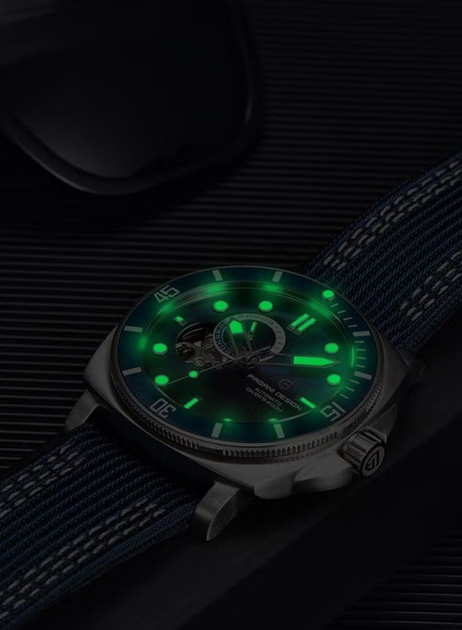 باغاني ديزاين أزياء الرجال التلقائي الميكانيكية ووتش الإطار المعدني 43 ملم استيراد 39 حركة الياقوت الزجاج الهاتفي أزياء أنيقة 1736 - Image 5