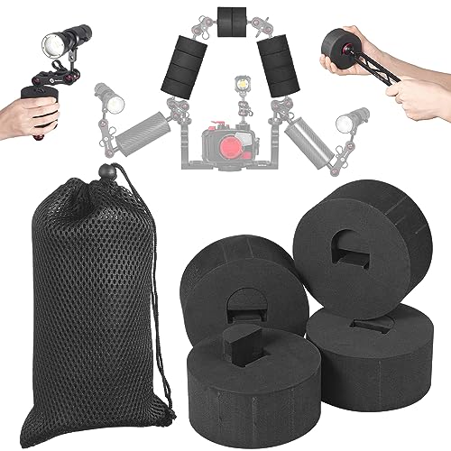MINIFOCUS 4Pcs Underwater Camera Buoyancy Float Kits Buoyancy Provided 175g4 Diameter 315 Thickness 15 Aquatic Arm Float Kit for SeafrogsnitescubaStarbea Floating Arms Diving Tray - Image 1