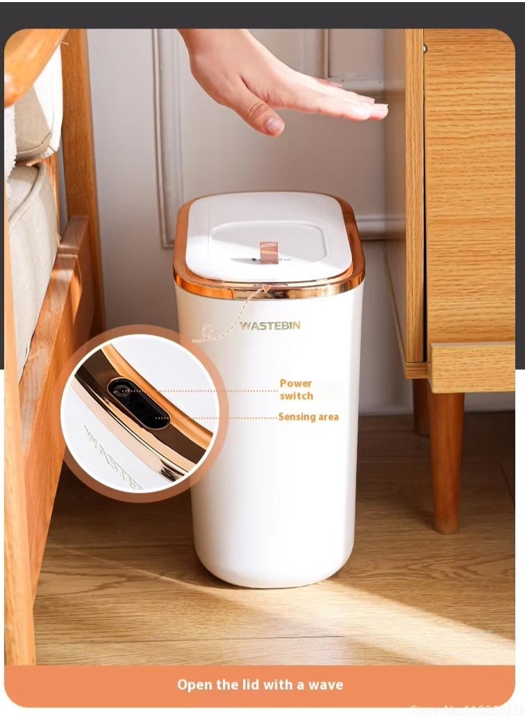 DubaiGallery - Automatic Sensor Trash Can Narrow Bathroom Kitchen Smart Trash Can Household Trash Can Garbage Can 12L - Image 1