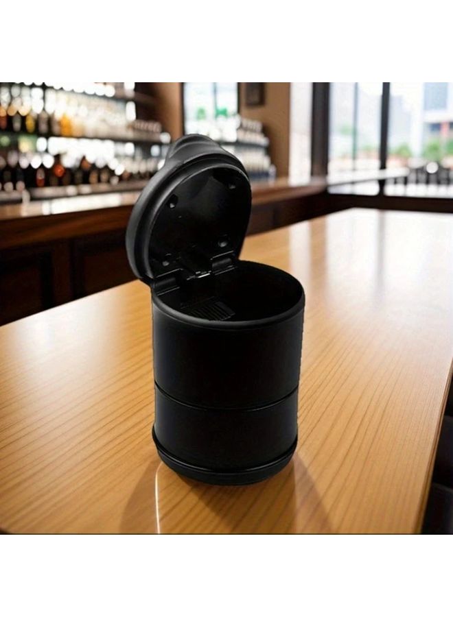 Black Portable Car Ashtray Cup Holder Covered Anti Odor Universal For Multiple Scenarios - Image 4