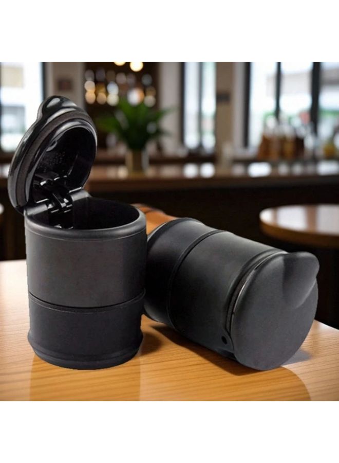 Black Portable Car Ashtray Cup Holder Covered Anti Odor Universal For Multiple Scenarios - Image 3