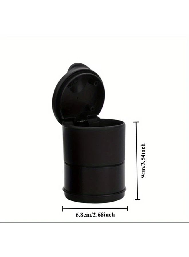 Black Portable Car Ashtray Cup Holder Covered Anti Odor Universal For Multiple Scenarios - Image 2