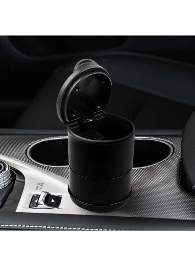 Black Portable Car Ashtray Cup Holder Covered Anti Odor Universal For Multiple Scenarios - Image 1