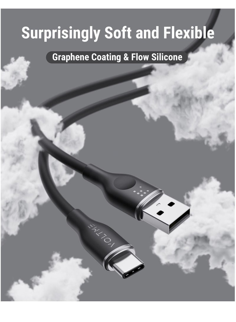 VOLTME 60W USB-C Cable – (3.3ft/1m) USB-A to USB-C PD3.0/QC3.0 Fast Charging Cord, 3A Type-C Charger Cable for iPhone 15 Pro Max, iPad Pro M4, iPad Air M2, iPad 10th Gen, Galaxy Tab S9/S8, Galaxy S24 Ultra, MacBook Air M3, Pixel 9 Pro, Steam Deck, Switch, DJI Pocket 3, ROG Ally & More (Black) - Image 2