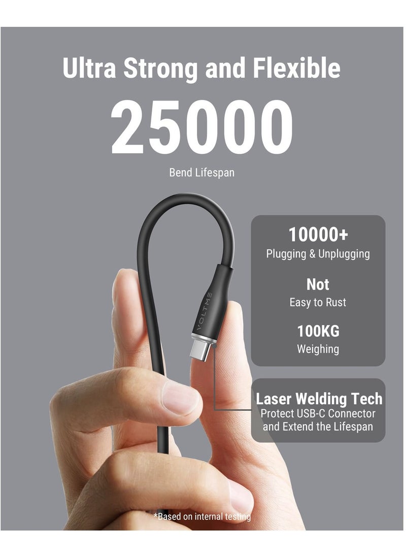 VOLTME 60W USB-C Cable – (3.3ft/1m) USB-A to USB-C PD3.0/QC3.0 Fast Charging Cord, 3A Type-C Charger Cable for iPhone 15 Pro Max, iPad Pro M4, iPad Air M2, iPad 10th Gen, Galaxy Tab S9/S8, Galaxy S24 Ultra, MacBook Air M3, Pixel 9 Pro, Steam Deck, Switch, DJI Pocket 3, ROG Ally & More (Black) - Image 4