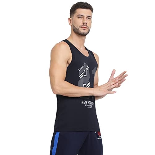 Van Heusen Men Sport Graphic Print Vest - Regular Fit Super Soft, All Day Comfort_70021_Black Ny_Small - Image 2