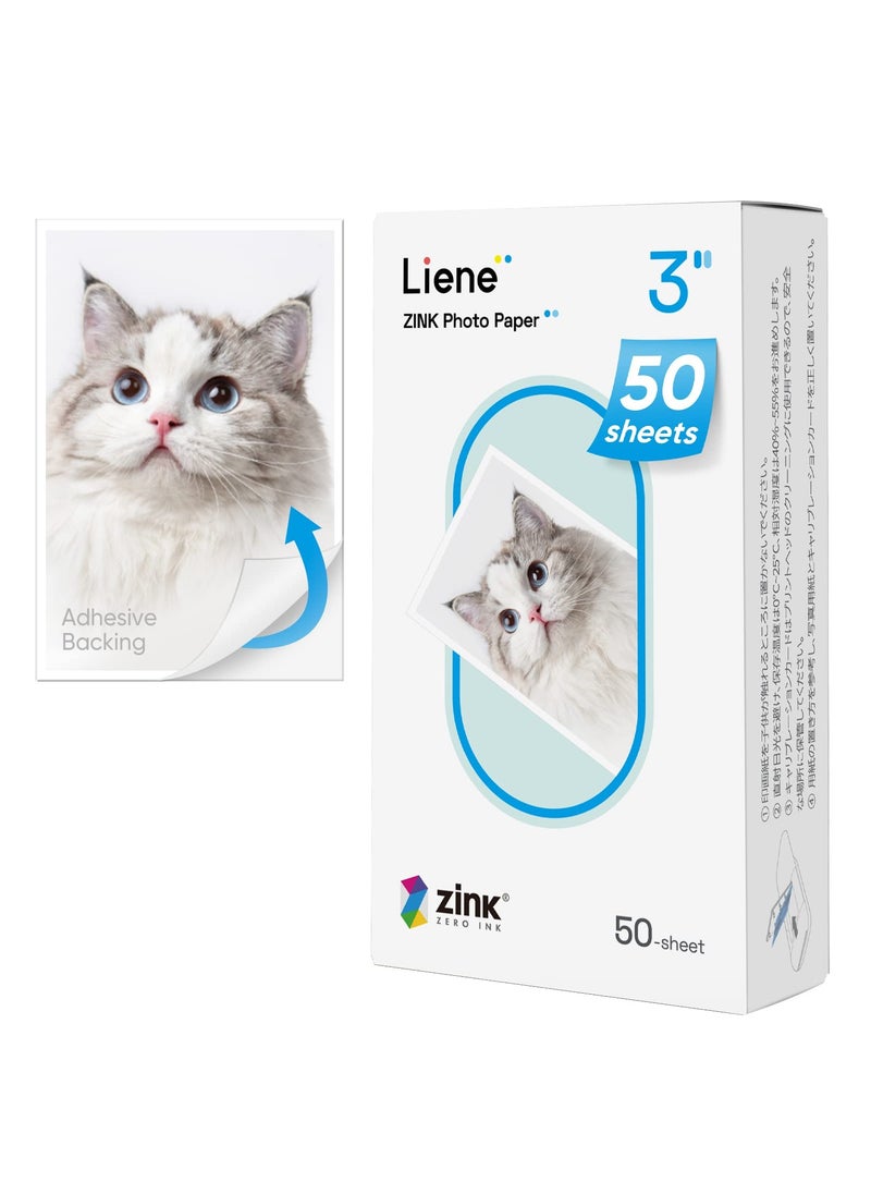 Liene Zink Photo Paper 2x3″ 50 Sheets, Premium Photo Printer Paper, Adhesive Back, Water  Smudge Tear Proof, Instant Photo Paper Compatible, 2x3 Inch Photo Printer Scrapbook  - Image 3