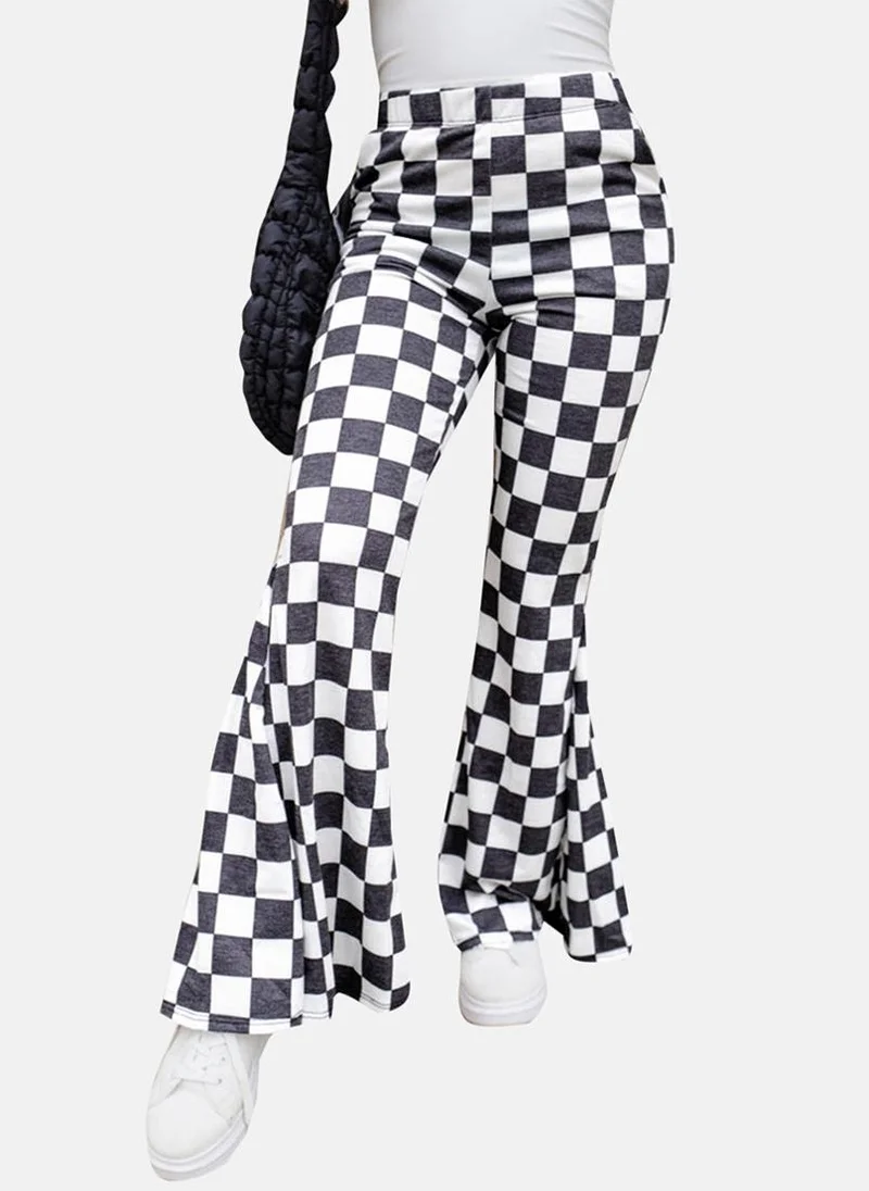 YUNIQEE Black and White Checked Trousers