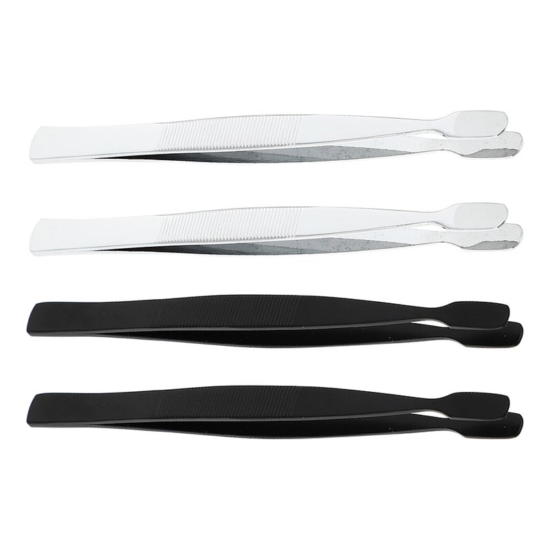 4pc Stamp Tweezers Stainless Steel Stamps Collector Tools Flat Thin Tip Facial Hair Tweezers Tongs For Collecting Stamp Album Eyelash Clip - Image 1