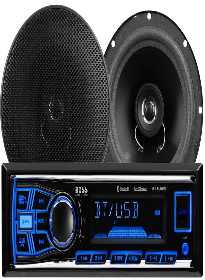 BOSS Audio Systems 638BCK Car Stereo Package - Single Din, Bluetooth, No CD DVD Player, AM/FM Radio Receiver, USB, 6.5 Inch 2 Way Full Range Speakers - Image 1