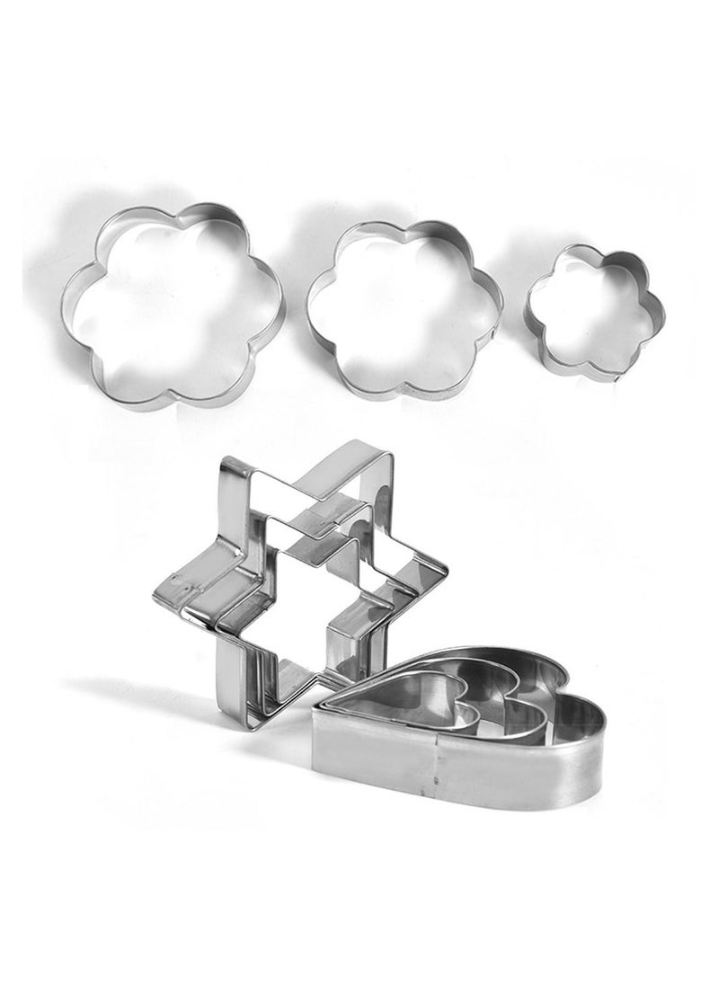 12-piece Stainless Steel Cookie Mold Set