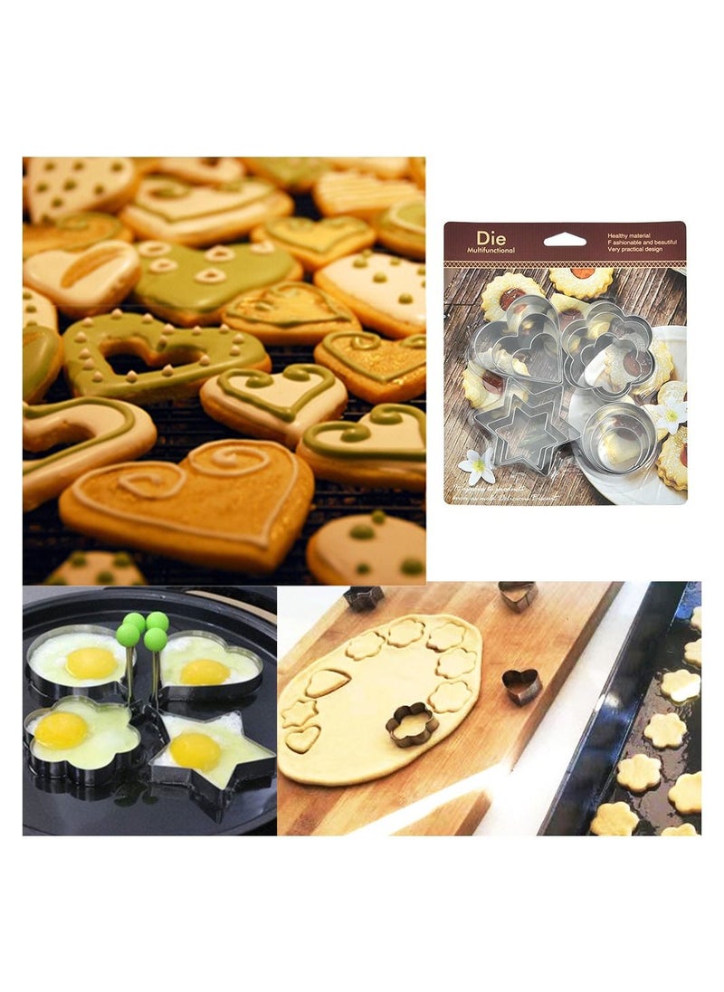 12-piece Stainless Steel Cookie Mold Set
