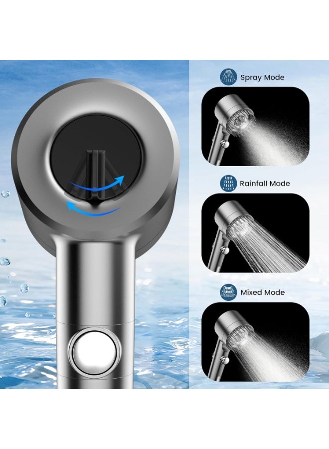 Filtered Shower Head with Handheld, High Pressure Water Flow and Multiple Spray Modes Shower Head with Filter, Power Wash for Hard Water, Remove Chlorine and Impurities Massages Scalp Anti Hairfall, Showerhead with ON/OFF Switch for Pets Bath - Image 5
