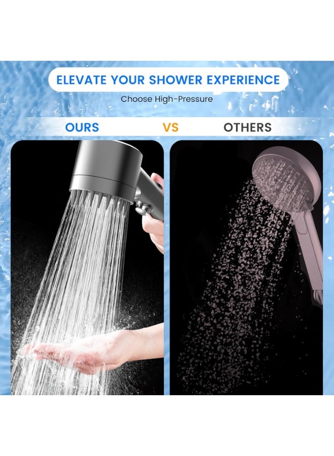 Filtered Shower Head with Handheld, High Pressure Water Flow and Multiple Spray Modes Shower Head with Filter, Power Wash for Hard Water, Remove Chlorine and Impurities Massages Scalp Anti Hairfall, Showerhead with ON/OFF Switch for Pets Bath - Image 3