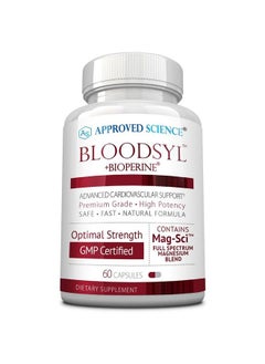 Bloodsyl Blood Pressure And Cholesterol Support Hawthorne Magnesium Bioperine 60 Vegan Friendly Capsules 1 Bottle