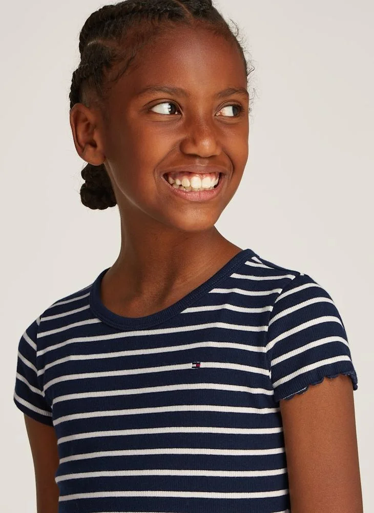 تومي هيلفيغر Kids Ribbed Knitted Top
