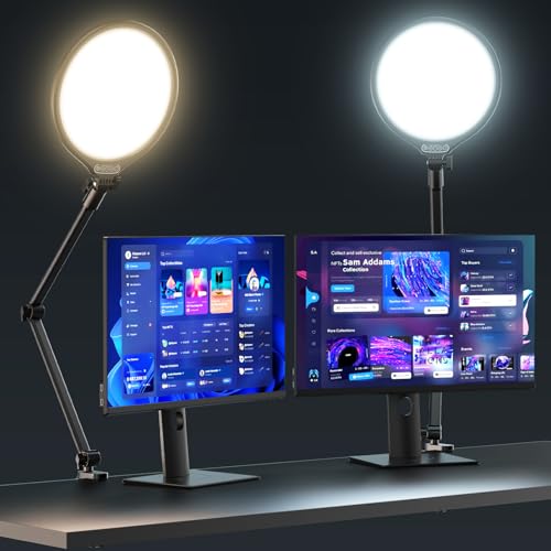 UBeesize 10" Key Light for Streaming, Desk Ring Light with Adjustable Arm (1 Pack), Zoom Lighting for Home Office, Gaming, Podcast, Video Calls, and Recording - Image 1