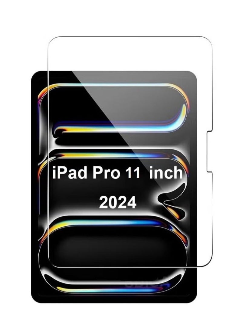 واقي شاشة من الزجاج المقوى لجهاز iPad Pro مقاس 11 بوصة (M4، 2024) [الموديلات A2836، A2837، A3006] - صلابة 9H، مضاد للخدش، خالٍ من الفقاعات، سهل التركيب، زجاج حماية كامل التغطية - Image 1