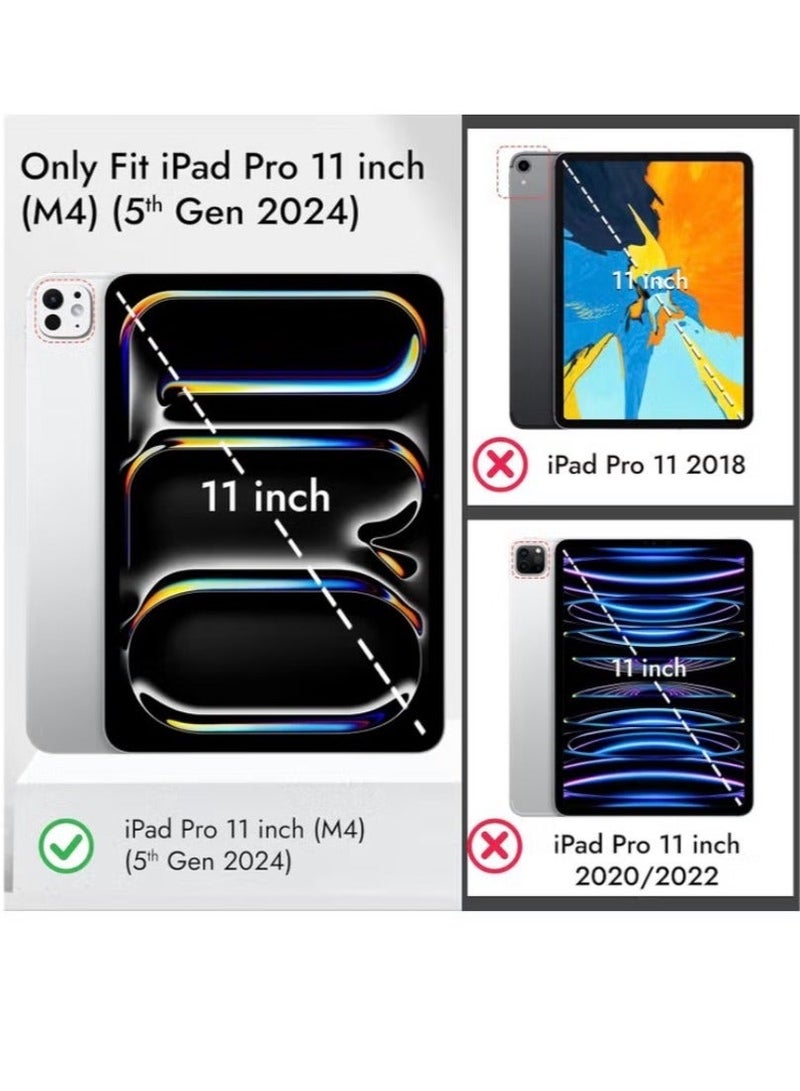 واقي شاشة من الزجاج المقوى لجهاز iPad Pro مقاس 11 بوصة (M4، 2024) [الموديلات A2836، A2837، A3006] - صلابة 9H، مضاد للخدش، خالٍ من الفقاعات، سهل التركيب، زجاج حماية كامل التغطية - Image 2