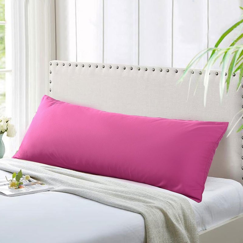 EVOLIVE Ultra Soft Microfiber Body Pillow Cover/Pillowcases 21"x54" with Hidden Zipper Closure (21"x54" Body Pillow Cover, Fuchisa Red) - Image 1