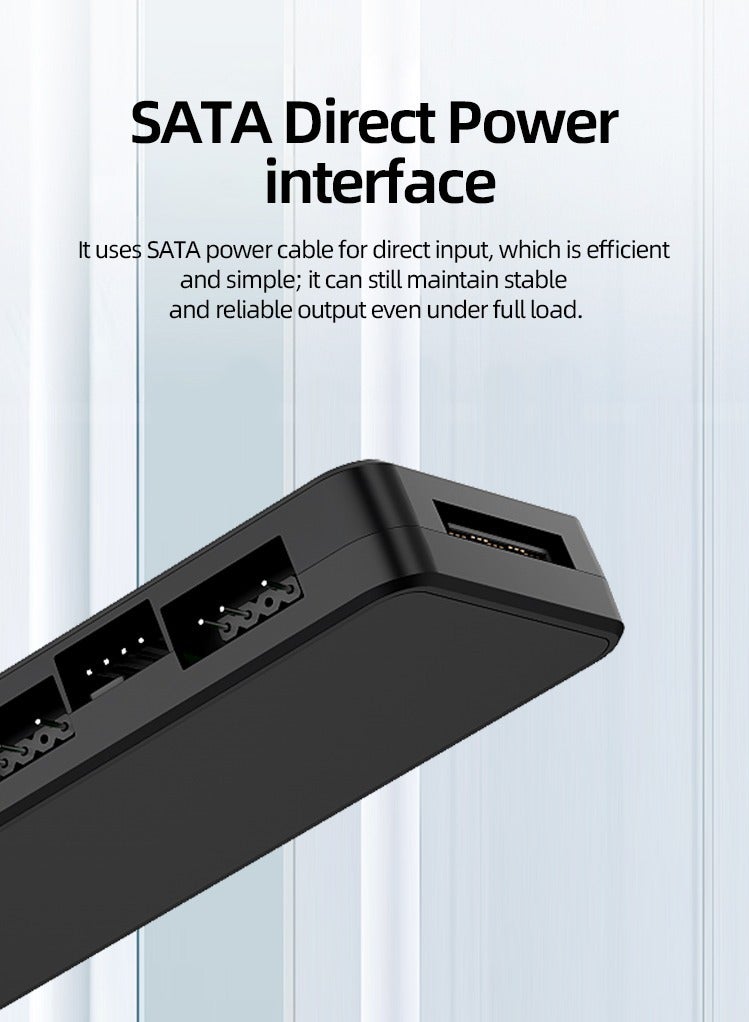Loquat ARGB Fan Hub, 2 In 1 Portable Fan Hub Adapter, Nine Fan And Nine Led Ports Pc Fan Hub Support, Durable Compact Computer ARGB Fans Splitter, (Black, LP10 Hub With ARGB Controller)  - Image 2