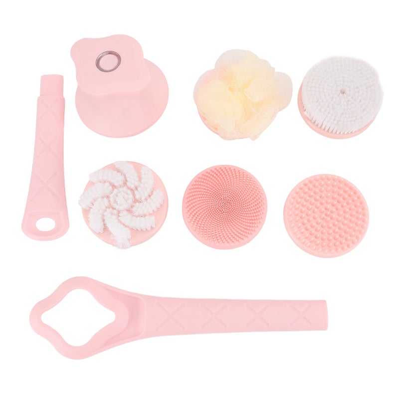 Electric Body Bath Brush with 5 Brush Heads Long Handle Rechargeable Electric Body Scrubber Brush for Bath Shower - Image 2