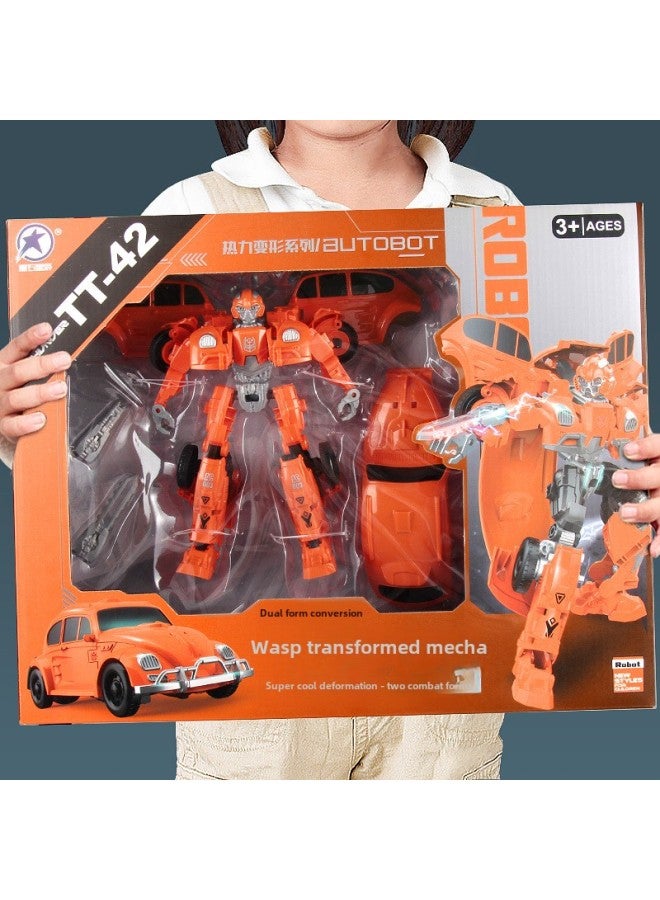 Boxed Children's King Kong Deformation Toy Boy 3-6 Years Old 5-12 Years Old Big Box Wasp Deformation Robot Toy-Color:788-75 Deformation Car Robot (packing Size: 15.5*7.5*16.5cm) - Image 4