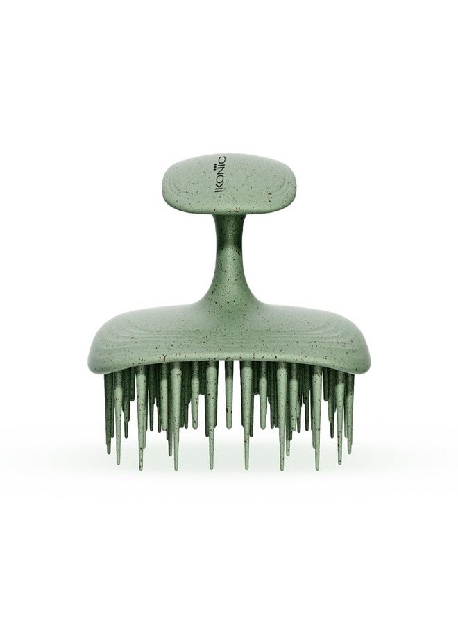 IKONIC Me Shampoo Hair Brush IKM-2129 Eco Conscious, Wheat Straw TPEE Build, Soft Bristles for Deep Cleansing & Exfoliation, Boosts Circulation & Scalp Health, Non Slip Ergonomic Grip – Jade Green - Image 2
