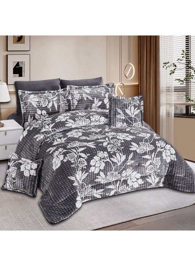 مارك مفرش نفرين سرير شتوي بتصميم مشجر  فخم مقاس 240*260 سم - Image 1