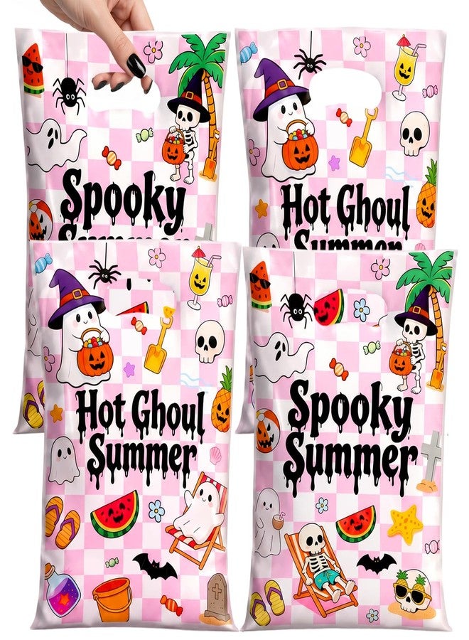 HOWAF 50pcs Summer Halloween Party Bags, Spooky Summer Gift Bags, Summer Halloween Treat Bag, Hawaii Halloween Candy Bag, Hawaii Themed Hallows' Eve Ghost Wrapping Bags - Image 1