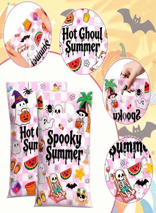 HOWAF 50pcs Summer Halloween Party Bags, Spooky Summer Gift Bags, Summer Halloween Treat Bag, Hawaii Halloween Candy Bag, Hawaii Themed Hallows' Eve Ghost Wrapping Bags - Image 3