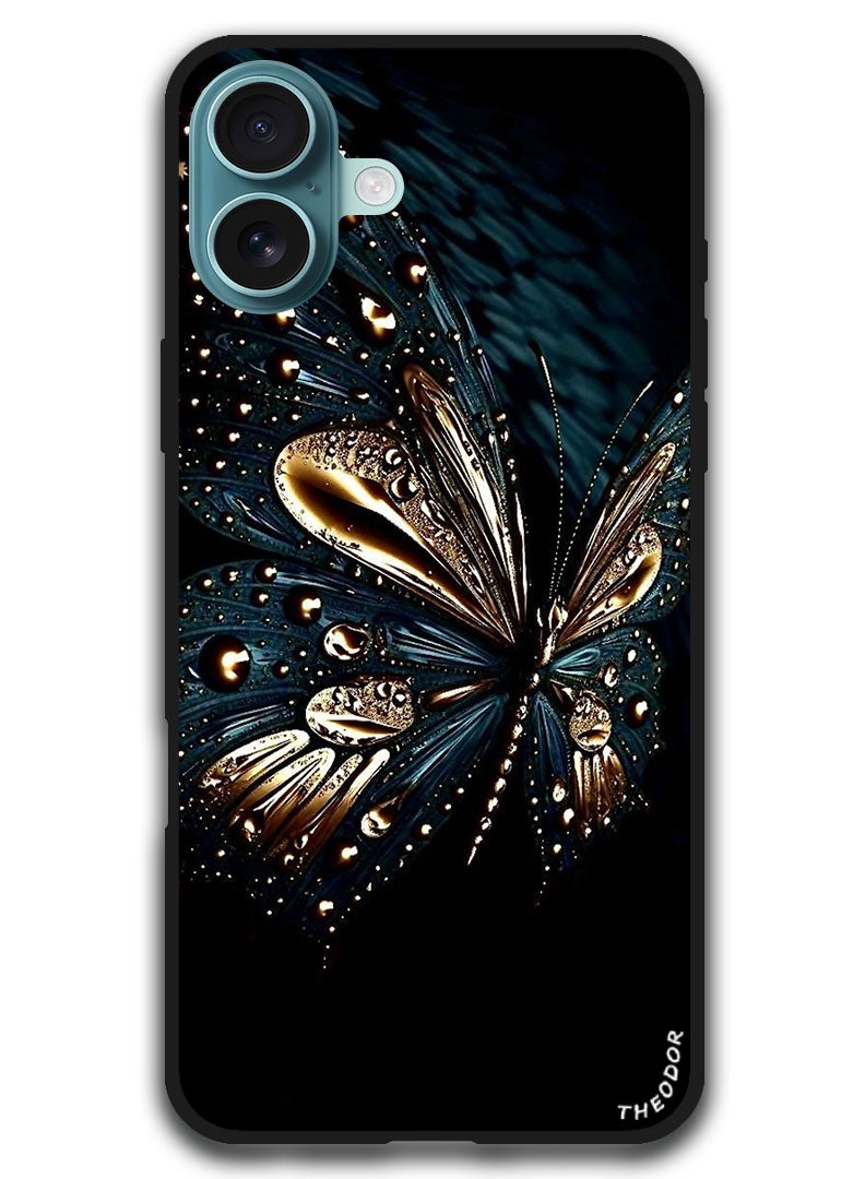 Theodor Protective Case Anti Scratch Shock Proof Bumper Cover For iPhone 16 (6.1)-inch Butterfly Abstract - Image 1