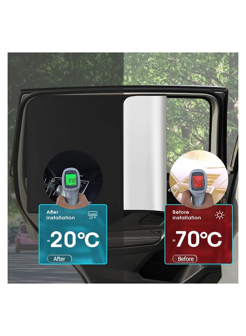 KASTWAVE 2PCS Car Side Window Sun Shades, Magnetic Sunshades for Car Windows, Front Seat Window Sunshades Privacy Curtains, Front Side Window Sun Shade Blocks Sun, Universal for Car SUV Truck (Back Seat) - Image 4