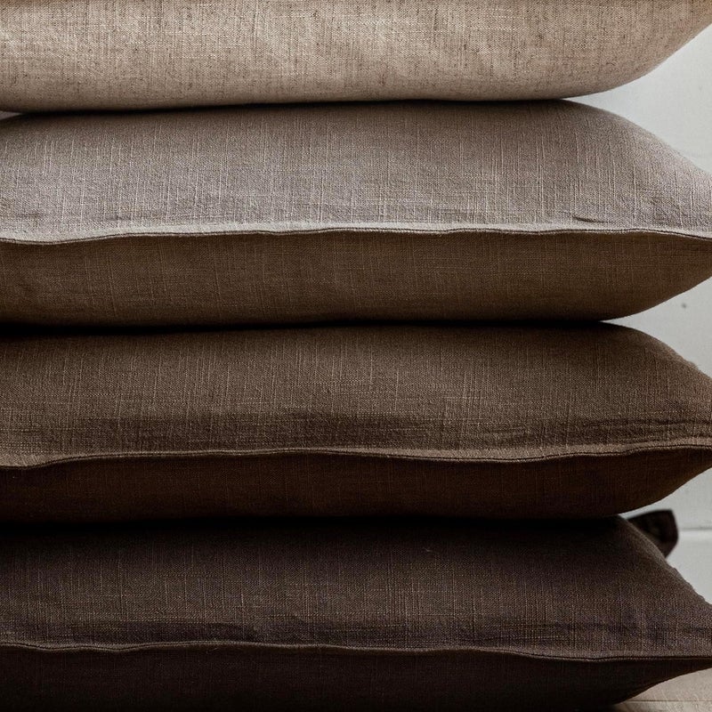 Foindtower Set of 2, Decorative Linen Soild Throw Pillow Covers Soft Accent Euro Cushion Case Farmhouse Neutral Pillowcase for Chair Couch Sofa Bedroom Living Room Home Decor 26 x 26 Inch Brown Tan - Image 5